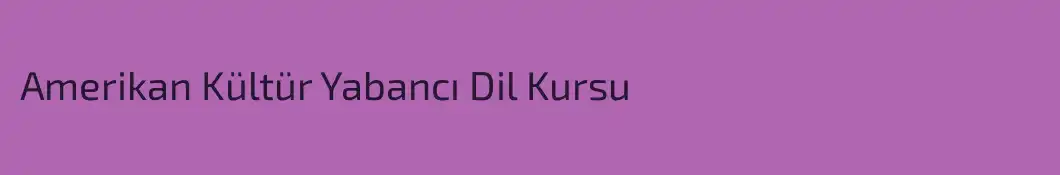 Amerikan Kültür Yabancı Dil Kursu